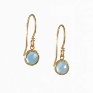  MARGARET SOLOW  Extra Small Blue Topaz Earrings Jewelry