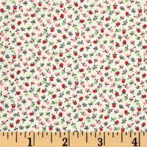  44 Wide Tea For Two Ditzy Flowers Cream Fabric By The 