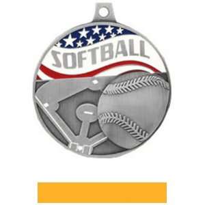  Custom Hasty Awards Americana Softball Medals SILVER MEDAL 