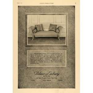   Ad Palmer Embury Manufacturing Company Sofa Settee   Original Print Ad