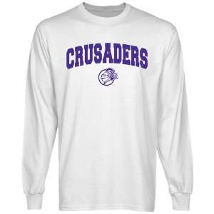   Holy Cross Crusaders White Logo Arch Long Sleeve T shirt : Sports