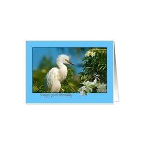  90th Birthday Card with Snowy Egret Card Toys & Games