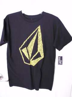 Volcom Mens T Shirt Small Black Gold Logo NWT 885622621617  