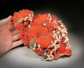Red Quartz with Chalcopyrite and Calcite, Jiangxi, China  