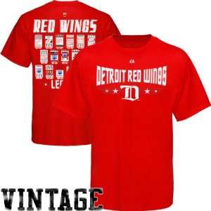 NHL Majestic Detroit Red Wings Hockey Tickets T Shirt   Red  