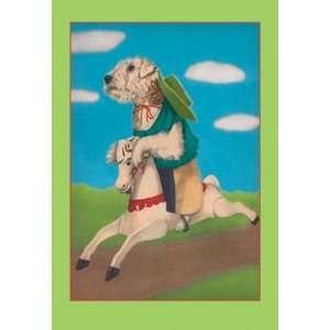  Dog on a Hobby Horse   Paper Poster (18.75 x 28.5) Sports 
