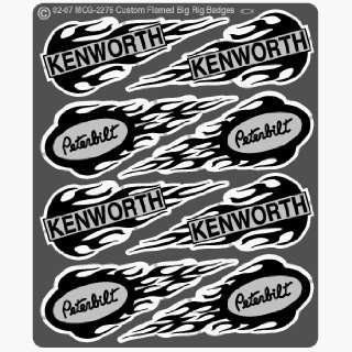 : Custom Flamed Kenworth, Peterbilt Big Rig Badges Detail Set (Photo 