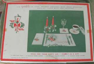 Vintage Christmas Paper Table Place Settings Mats Napkins 48 pcs 
