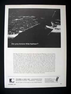 Chubb Insurance Absecon Inlet NJ Harbor 1970 print Ad  