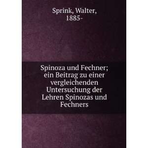 Spinoza und Fechner; ein Beitrag zu einer vergleichenden Untersuchung 