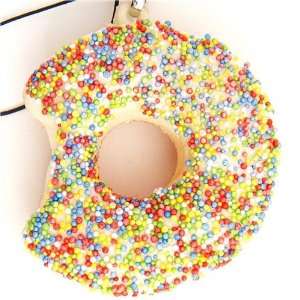  white donut squishy charm with colourful sprinkles Toys & Games