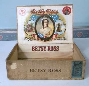   Ross Cigar Box W/Tax Stamp   Rare Hole In Head Cigar In Label  