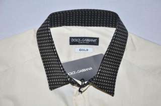   Dolce & Gabbana Gold Silk Dress Shirt US 15 1/2 EU 39  