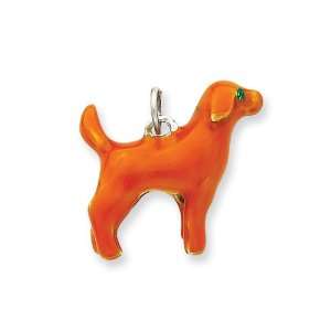  Sterling Silver Enameled Yellow Labrador Charm: Jewelry
