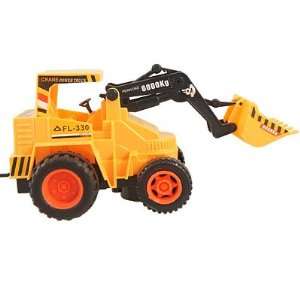   Orange Black Plastic Wire Control Bulldozer Truck Toy: Toys & Games