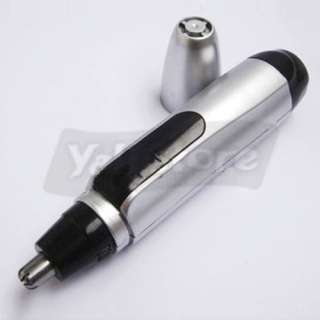New Nose Ear Face Hair Trimmer Shaver Clipper Cleaner Silver & Black 