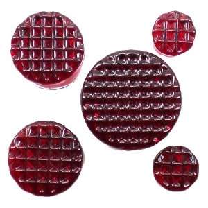  Ruby Colored Handmade Waffle Textured Plugs   1 1/8 (29mm 