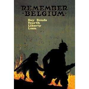 Vintage Art Remember Belgium Buy Bonds   Fourth Liberty Loan   01022 