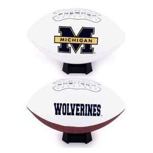   Michigan Wolverines Full Size Embroidered Football: Sports & Outdoors