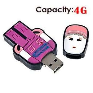  4G USB Flash Drive with Rubber Robot Doctor Shape (Red 
