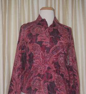 NWT COLDWATER CREEK PAISLEY SHIRT SIZE M RETAILS $69.95  