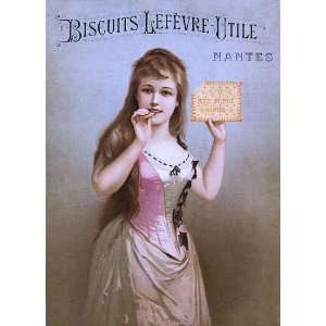  GIRL BISCUITS LEFEVRE UTILE MANTES COOKIES FRANCE FRENCH 