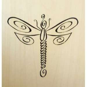    Large Dragonfly Rubber Stamp   Wood Mounted Arts, Crafts & Sewing