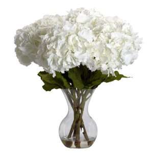  Real Looking Large Hydrangea w/Vase Silk Flower 