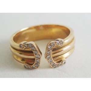  100% AUTHENTIC, STUNNING, CARTIER® 18K GOLD, DOUBLE C RING 