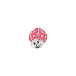   Bacio Italian Enamel Bead Junior Heaven Kids Pink Ladybug Charm