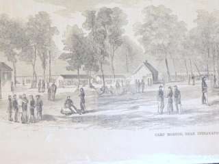 1862 Harpers Weekly Camp Curtin Camp Morton Engraving  
