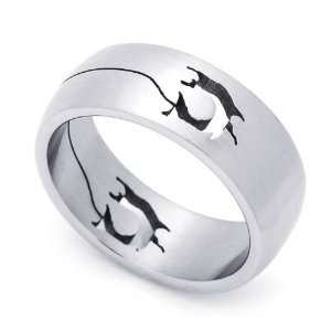   Cut Out Shark Domed Wedding Band Ring (Size 8 to 14) Size 13 Jewelry