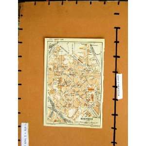  MAP 1912 STREET PLAN TOWN BOURGES FRANCE CANAL BERRY