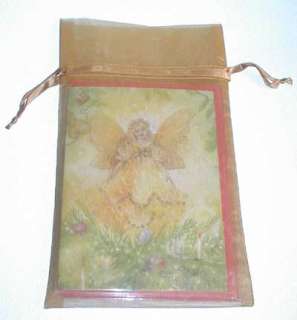FOREST FAIRIES CHRISTMAS Cards Gift Set Gold Bag  