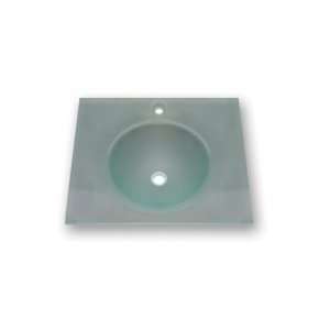 Whitehaus Square 1/2 Matte Glass Counter Top with Integrated Round 