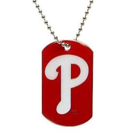   Phillies   MLB Enameled Logo Dog Tag Necklace: Sports & Outdoors