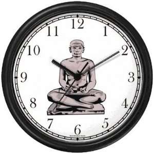  Egyptian Man with Crossed Legs Statue Wall Clock by 
