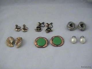 Vintage Lot 6 Clip & Screw Earrings Jewelry FR SHP  