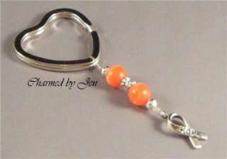 MS MULTIPLE SCLEROSIS AWARENESS Keychain w/ HOPE Charm  