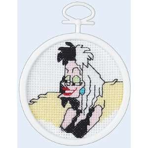  Cruella De Vil Mini Counted Cross Stitch Kit: 2 1/2 Round 