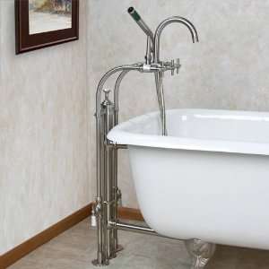 Freestanding Tub Faucet with Heavy Duty Standing Waste   Cross Handles 