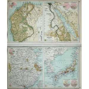  1907 Maps World Commerce Far East Vegetation China