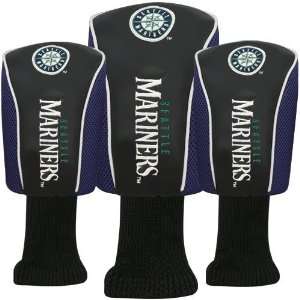  Seattle Mariners Black Three Pack Golf Club Headcovers 