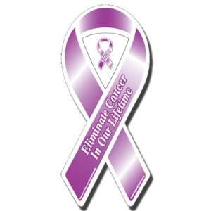   Cancer in Our Lifetime Purple Ribbon Car Magnet: Everything Else