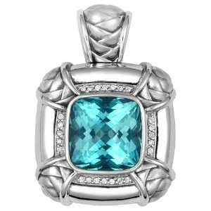 Scott Kay Jewelry P1262SMABDL Womens Sterling Silver, Blue Topaz and 