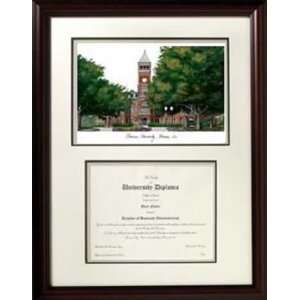 Clemson University Scholar Graduate Framed Lithograph with Diploma 