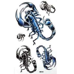   Black and blue scorpion temporary temporary tattoos cool: Toys & Games