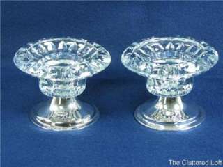 Crystal & Silverplate ROYAL CREST CANDLE HOLDERS in Original Box