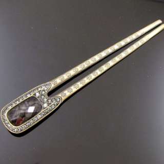   Item FREE SHIPPING 1pc Austrian rhinestone crystal Antiqued hair fork