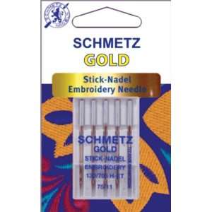  Schmetz Gold Embroidery Machine Needles: Size 11/75, 5 
